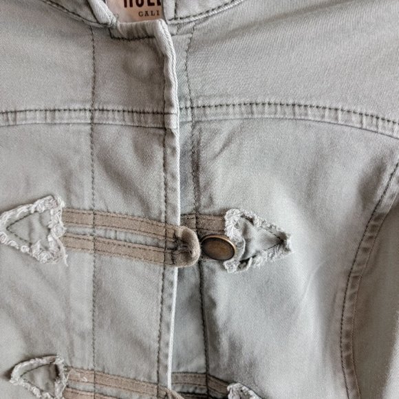 Hollister Camo Green Moto Biker Style Cropped Streetwear Y2K Jacket - Size M - Picture 8 of 12